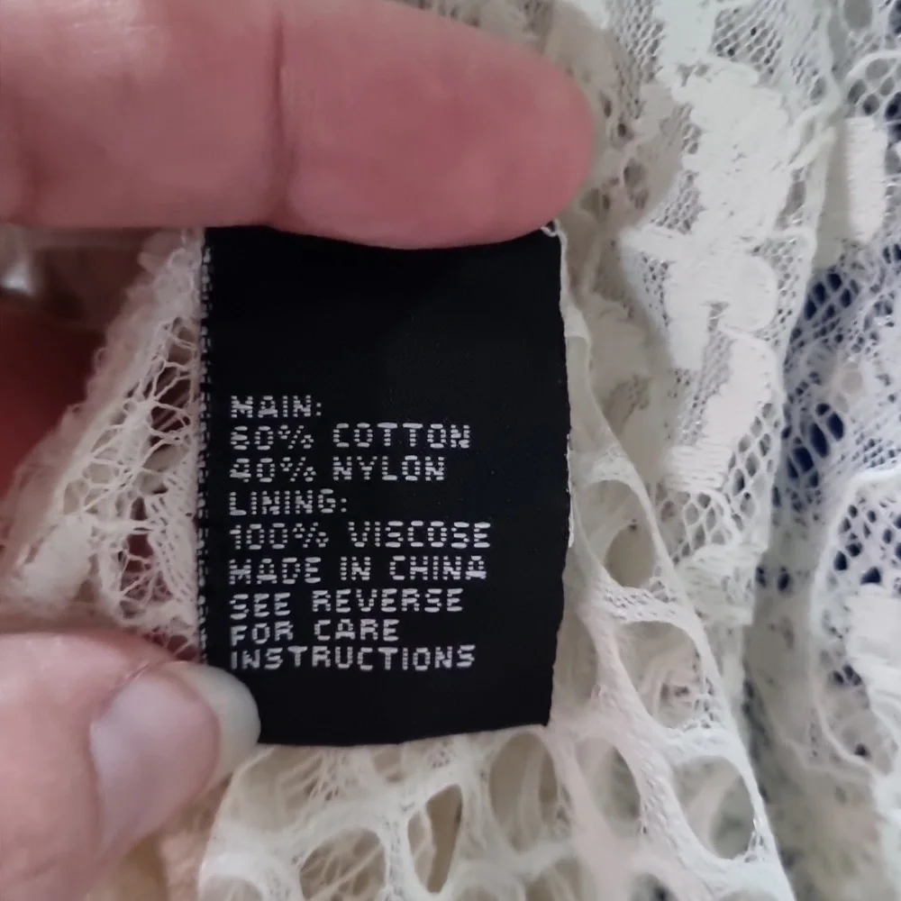 💥 3 for $20Sportsgirl, off-white lace/embroidered long dress, no lining, size S - Picture 9 of 9